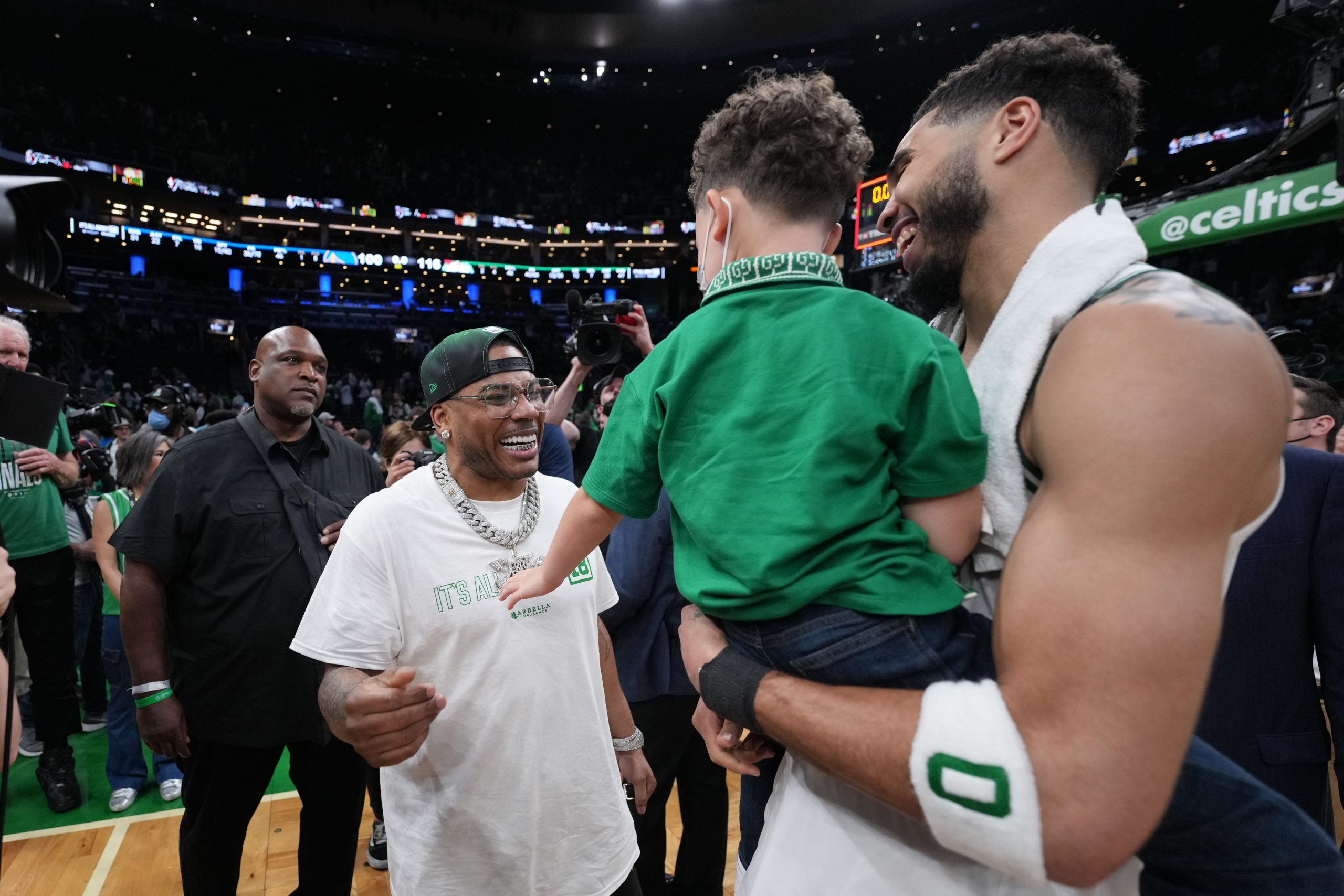 Jayson Tatum Links With Nelly After Game 3 of the NBA Finals