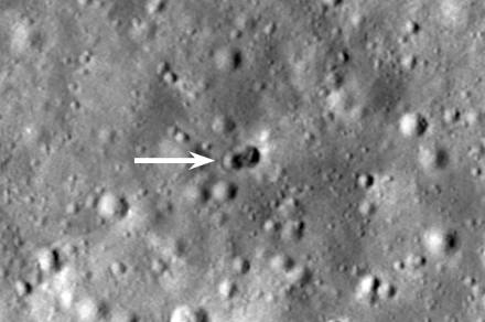 See the crater left by a space junk impact on the moon